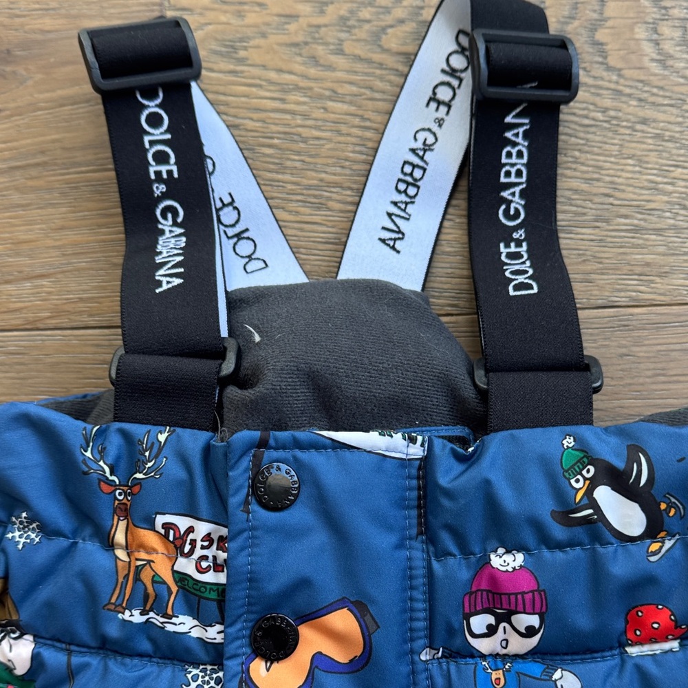 Dolce & Gabbana Kids Blue Snow Bib Pants - Picture 2 of 7